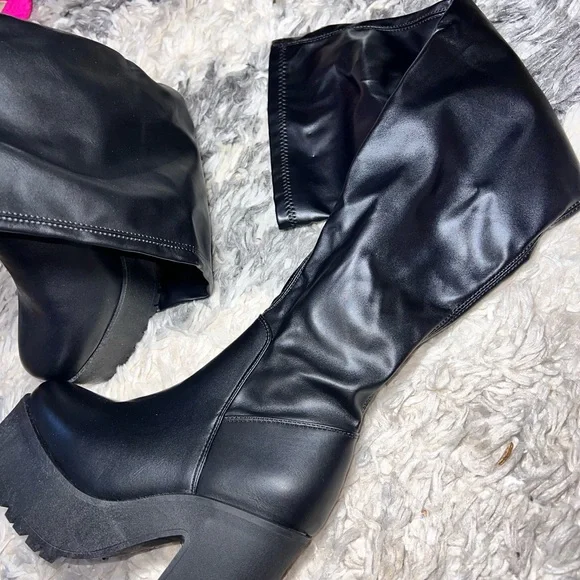 Fashion Nova Over The Knew Stylish Black Women's Boots